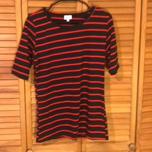 NWOT Lularoe Gigi Red and Black Stripe Large